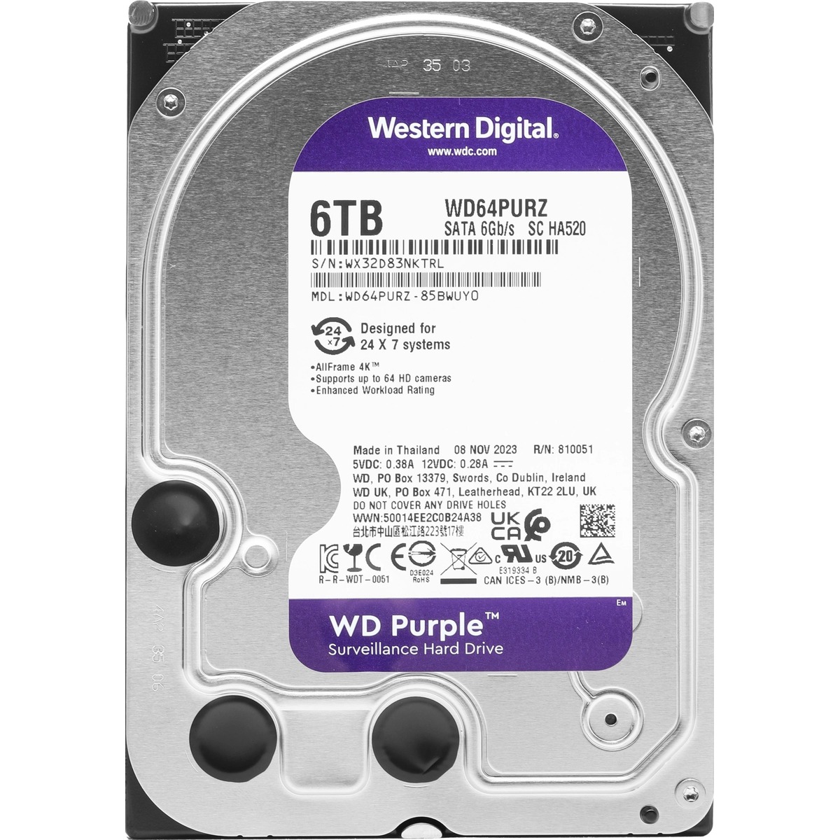 Жесткий диск WD SATA-III 6TB WD64PURZ