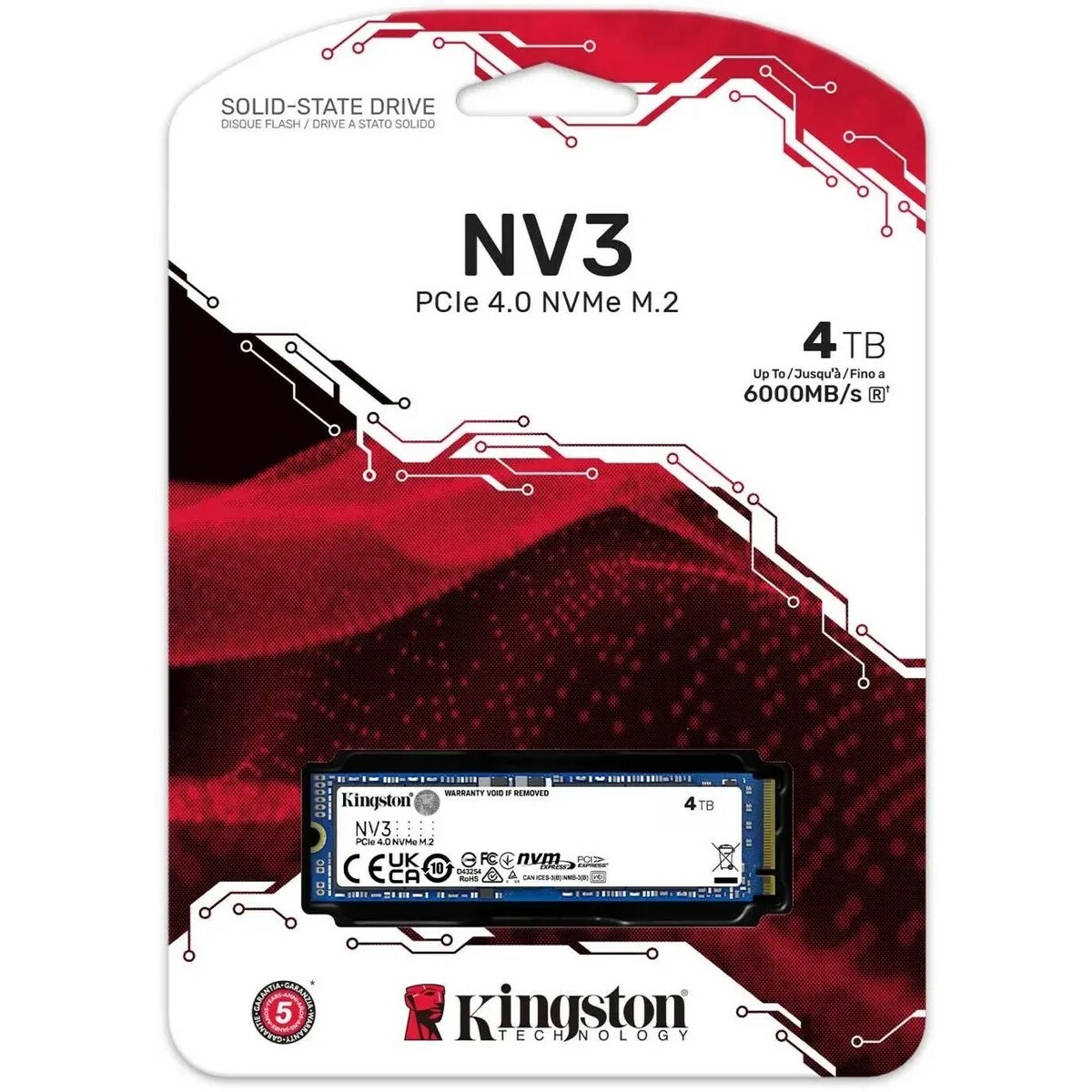 Накопитель SSD Kingston PCIe 4.0 x4 4TB SNV3S / 4000G 