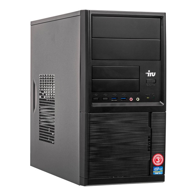 ПК IRU Office 313 MT i3 10100 (3.6) / 8Gb / SSD240Gb / UHDG 630 / Windows 10 Professional 64 / GbitEth / 400W / черный