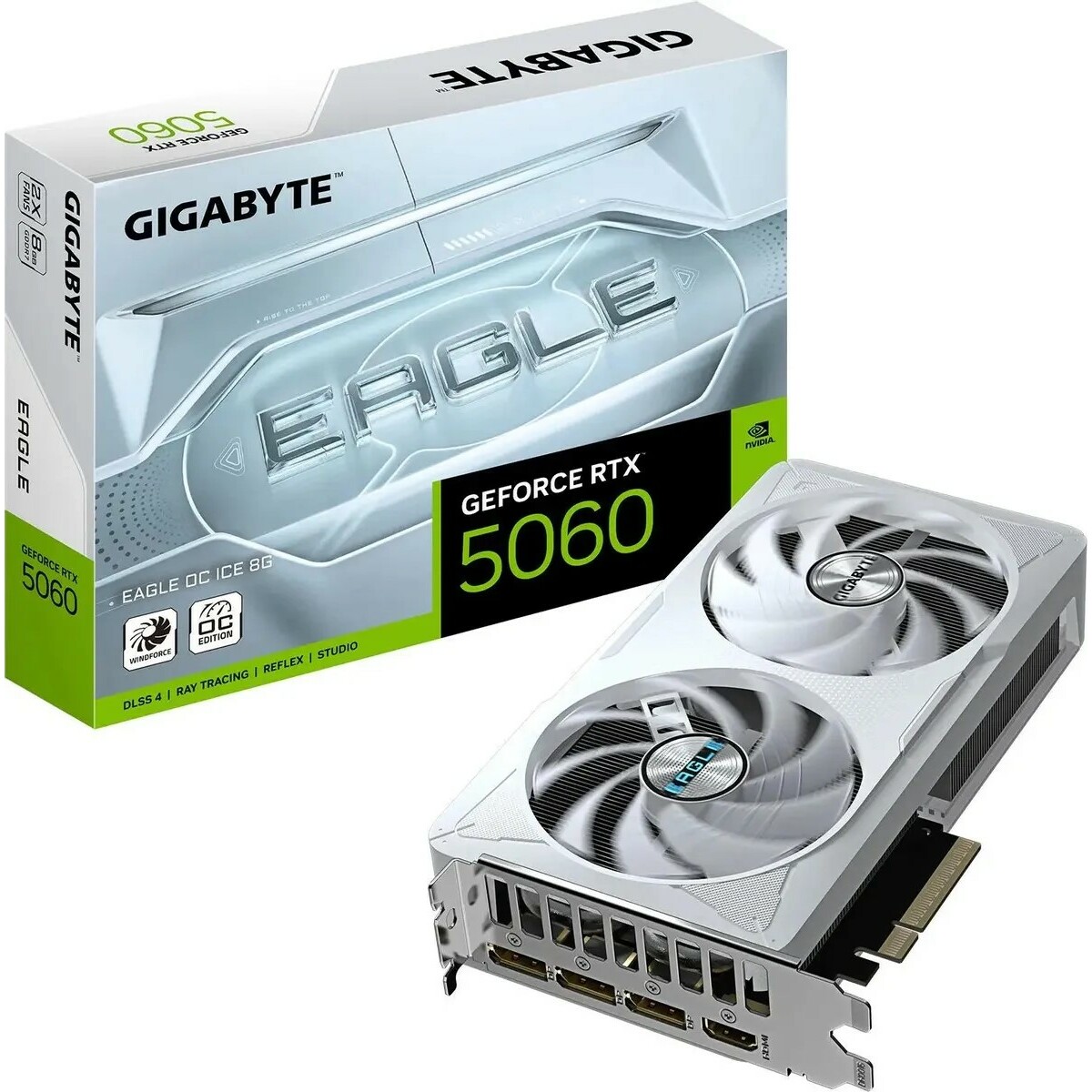 Видеокарта GIGABYTE GeForce RTX 5060 EAGLE OC ICE 8G (GV-N5060EAGLEOC ICE-8GD)