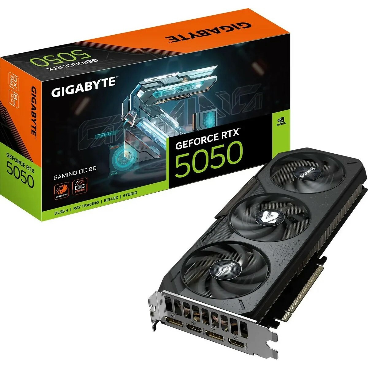 Видеокарта GIGABYTE GeForce RTX 5050 GAMING OC 8G (GV-N5050GAMING OC-8GD)