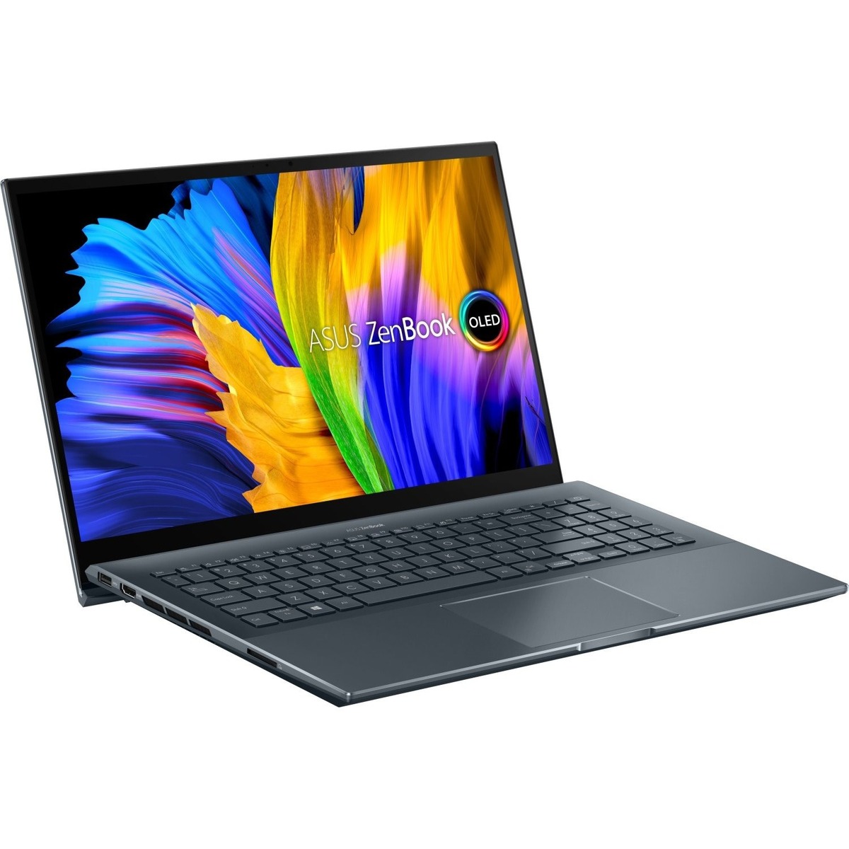 Ноутбук Asus ZenBook Pro 15 UM535QE-KY247W (AMD Ryzen 7 5800H 3.2Ghz / 16Gb DDR4 / SSD 512G / NVIDIA GeForce RTX 3050 Ti / 15.6“ / OLED / FHD (1920х1080) / Windows 11 Home / pine grey / WiFi / BT / Cam)