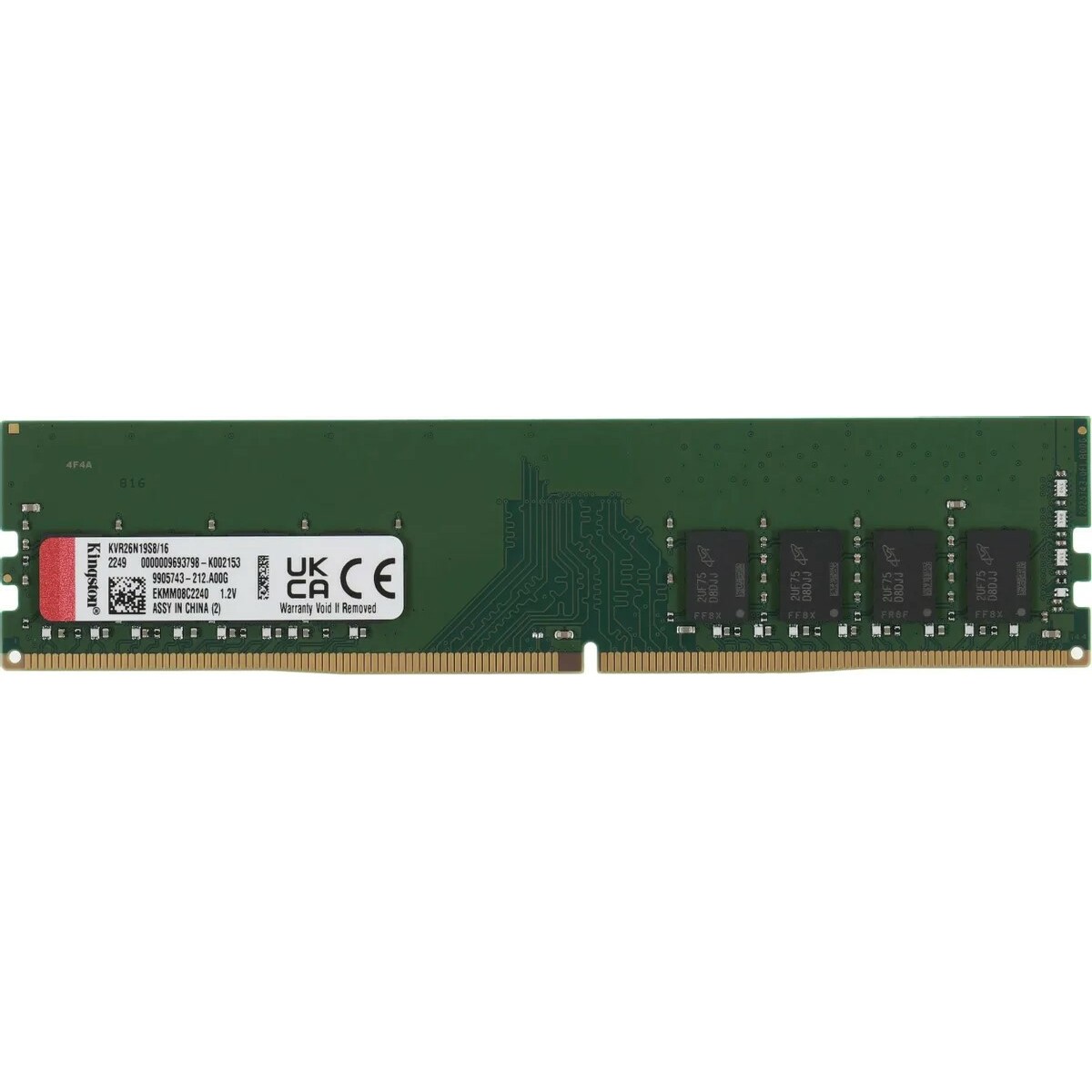 Память DDR4 16Gb 2666MHz Kingston KVR26N19S8/16