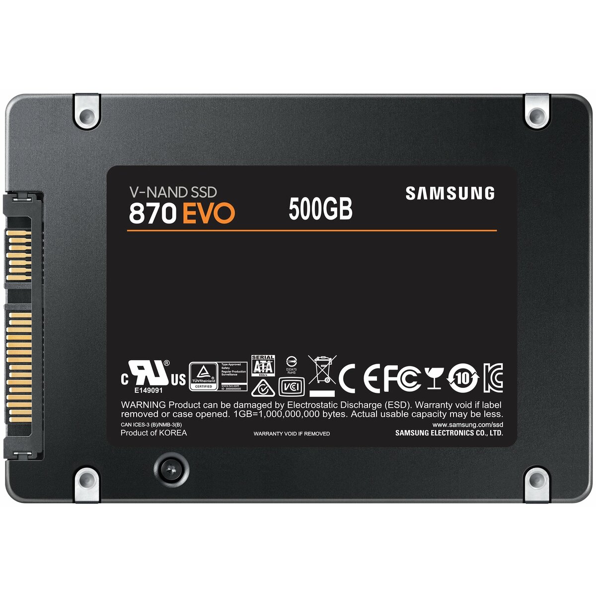 SSD жесткий диск Samsung 870 EVO 500 ГБ SATA MZ-77E500B / KR