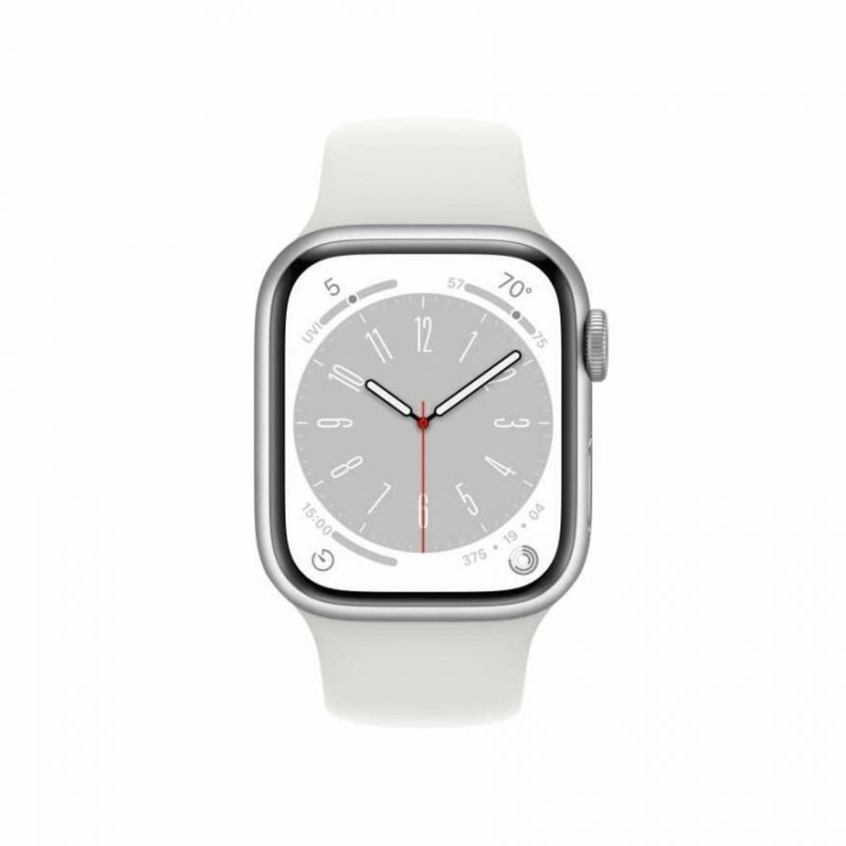 Умные часы Apple Watch Series 8 45mm Cellular Stainless Steel Case with Sport Band (Цвет: Silver / White)