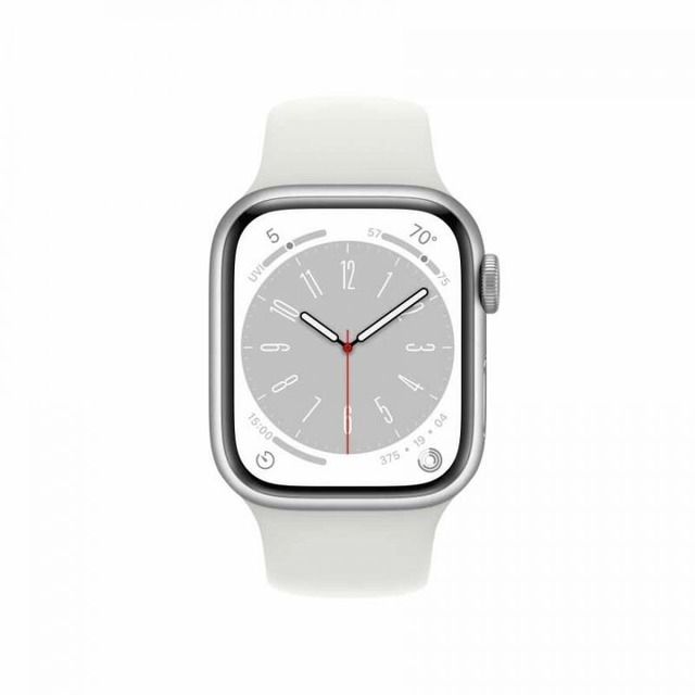 Умные часы Apple Watch Series 8 45mm Cellular Stainless Steel Case with Sport Band (Цвет: Silver/White)