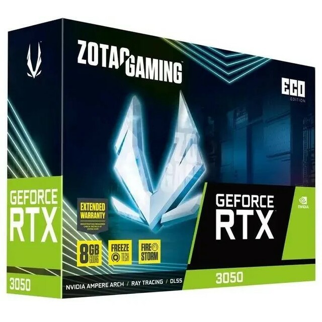 Видеокарта Zotac GeForce RTX 3050 ECO  8Gb (ZT-A30500K-10M)
