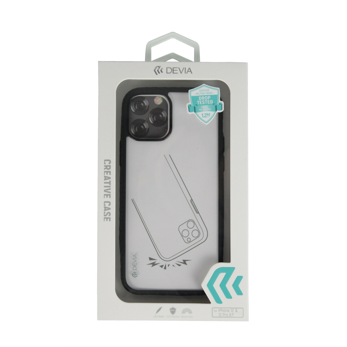 Чехол-накладка Devia Shark4 ShockProof case для смартфона iPhone 12 / 12 Pro, черный