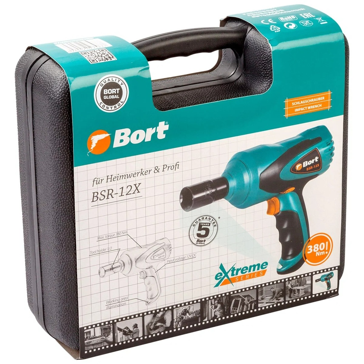 Гайковерт ударный Bort BSR-12X (Цвет: Turquoise)
