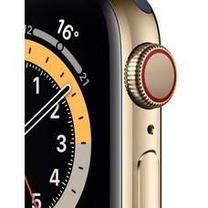 Умные часы Apple Watch Series 6 GPS 44mm Stainless Steel Case with Sport Band (Цвет: Gold/ Deep Navy)