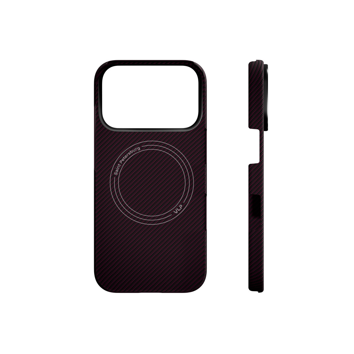 Чехол-накладка VLP Kevlar Case with MagSafe для смартфона Apple iPhone 18 Pro, темно-вишнёвый