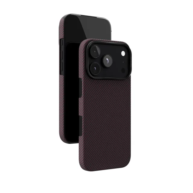 Чехол-накладка VLP Kevlar Case with MagSafe для смартфона Apple iPhone 18 Pro, темно-вишнёвый