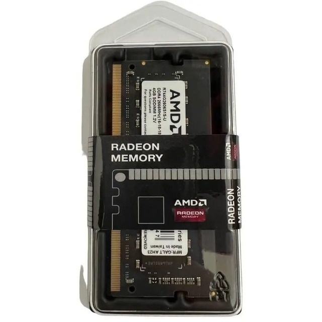 Память DDR4 4Gb 2666MHz AMD R744G2606S1S-U Radeon R7 Performance Series RTL PC4-21300 CL16 SO-DIMM 260-pin 1.2В