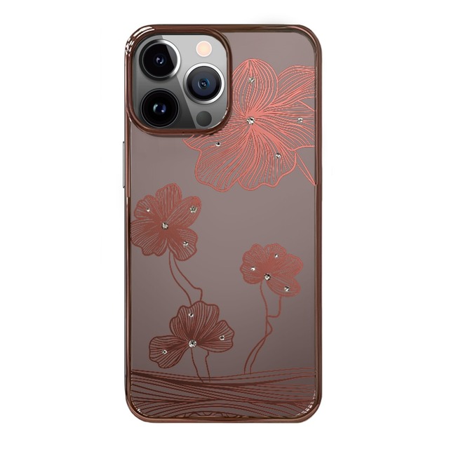 Чехол-накладка Devia Crystal Flora Series Case для iPhone 13 Pro (Цвет: Rose Gold)