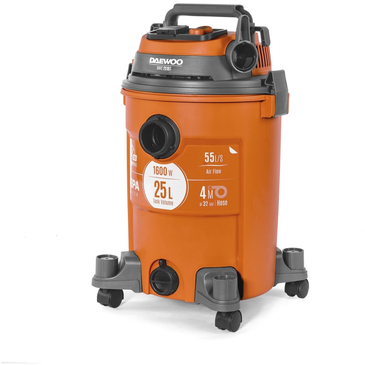 Строительный пылесос Daewoo DAVC 2516S (Цвет: Orange)