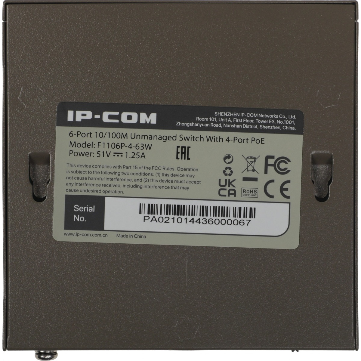 Коммутатор IP-Com F1106P-4-63W