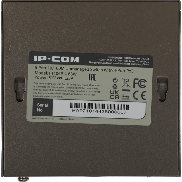 Коммутатор IP-Com F1106P-4-63W