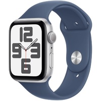 Умные часы Apple Watch SE (2024) 44mm Aluminum Case with Sport Band S/M (Цвет: Silver/Denim)