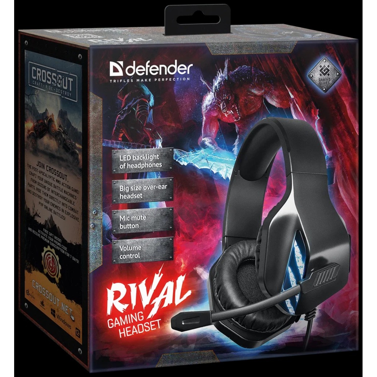 Компьютерная гарнитура DEFENDER Rival, черный