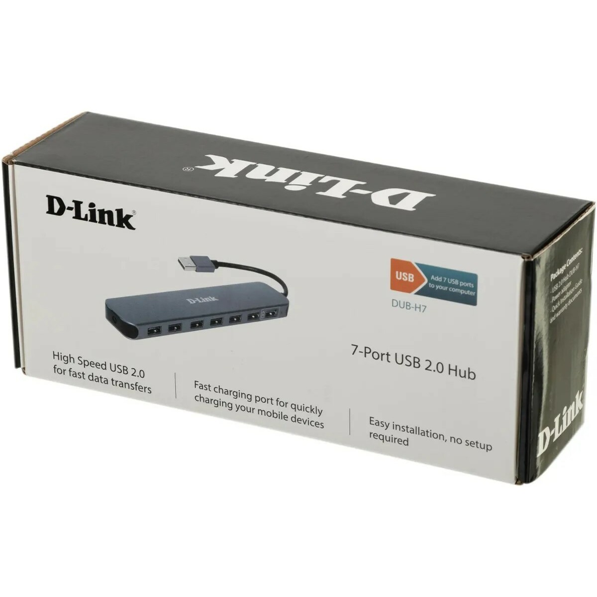 Разветвитель USB 2.0 D-Link DUB-H7 (Цвет: Black)