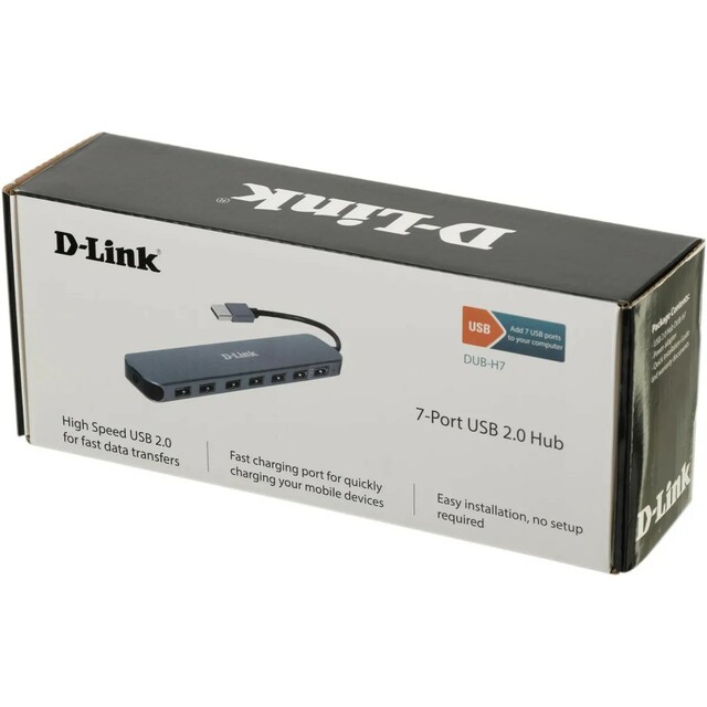 Разветвитель USB 2.0 D-Link DUB-H7 (Цвет: Black)