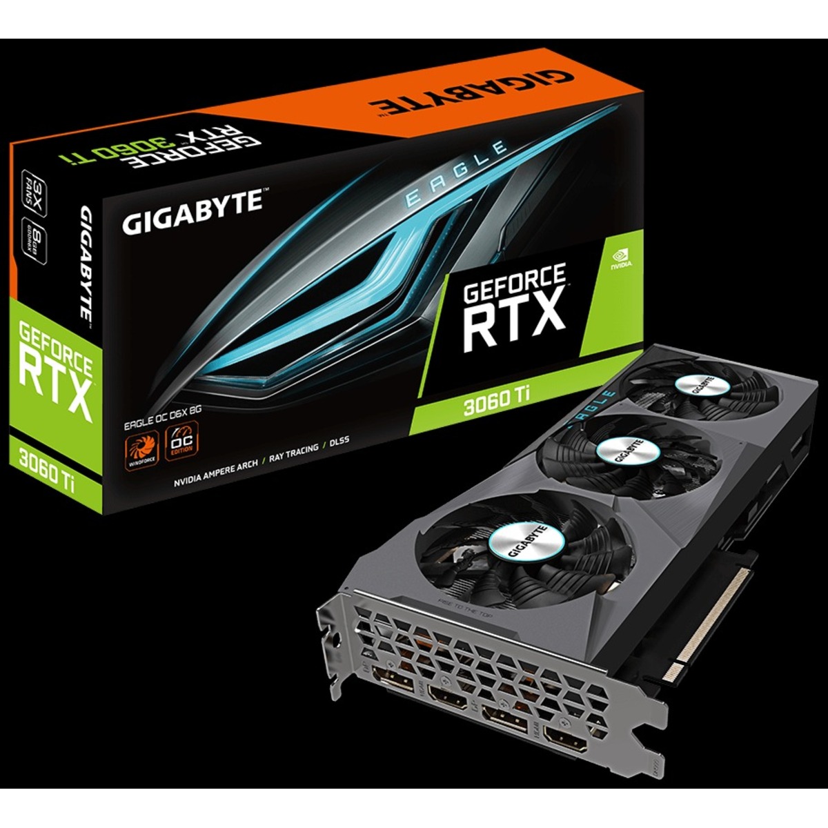 Видеокарта GIGABYTE GeForce RTX 3060 Ti EAGLE OC D6X 8G (GV-N306TXEAGLE OC-8GD)