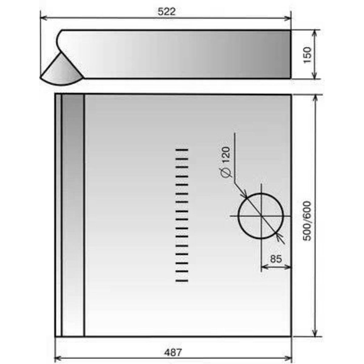 Вытяжка козырьковая Elikor Призма 60П-290-П3Л 1M (Цвет: White)