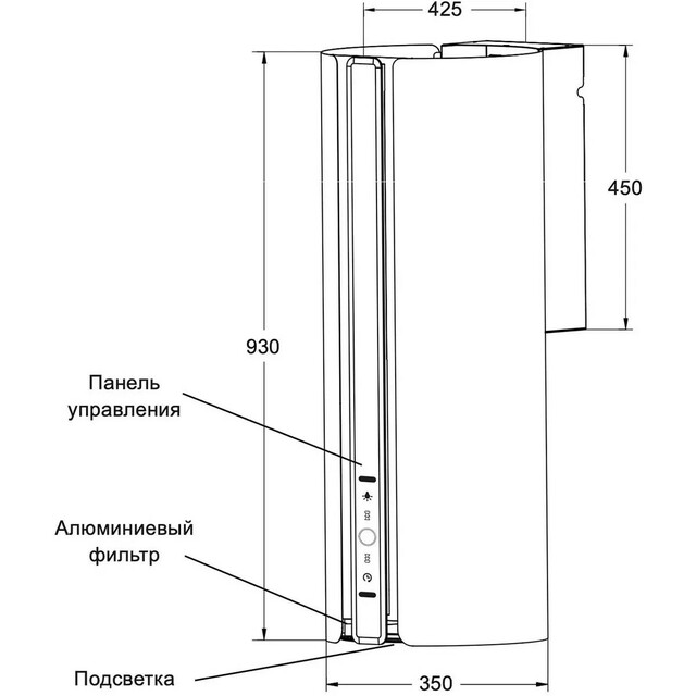 Вытяжка каминная Lex TORO 350 (Цвет: Gray)