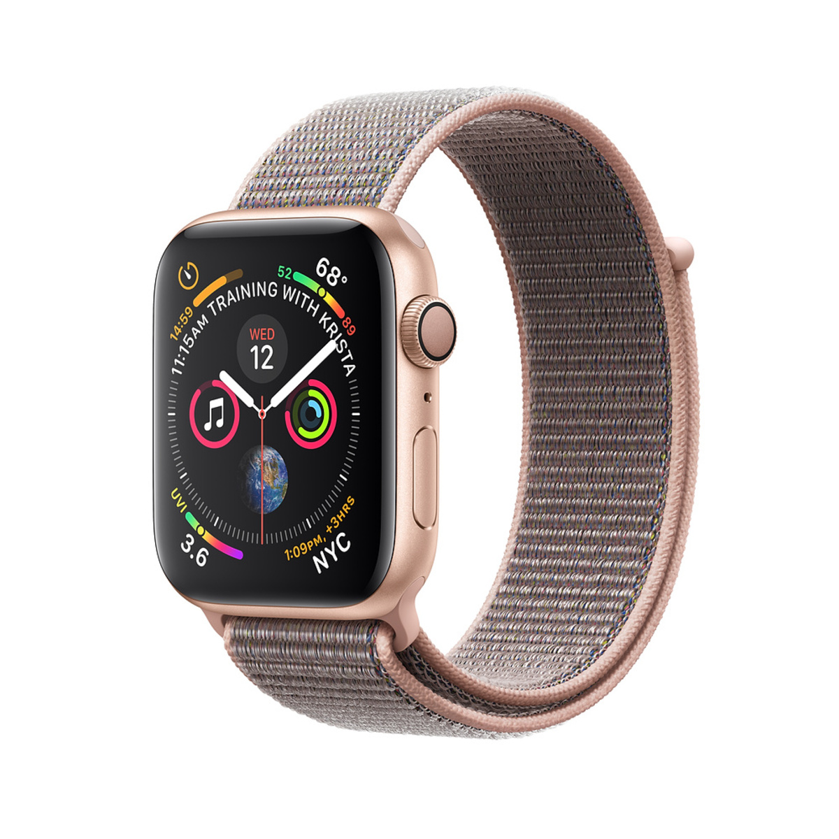Умные часы Apple Watch Series 4 GPS 40mm Aluminum Case with Sport Loop MU692RU/A (Цвет: Gold/Pink Sand)