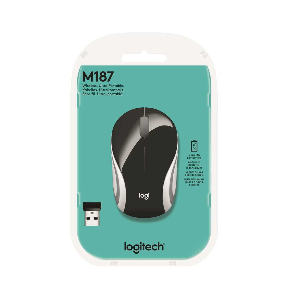 Беспроводная мышь Logitech Mini M187 (Цвет: Black/Gray)