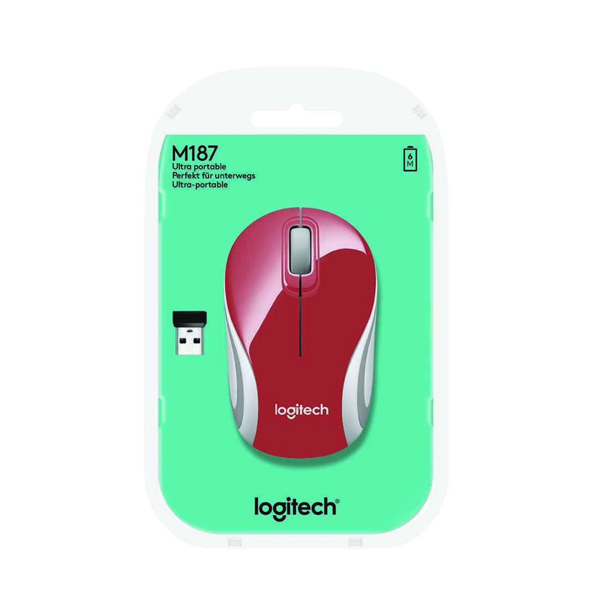 Беспроводная мышь Logitech Mini M187 (Цвет: Red)