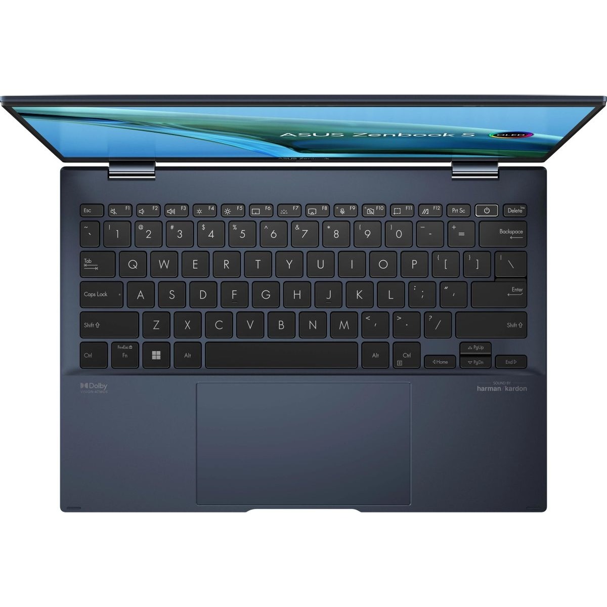 Ноутбук Asus ZenBook Flip S 13 OLED UP5302ZA-LX428W Core i7 1260P 16Gb SSD1Tb Intel Iris Xe graphics 13.3 OLED Touch 2.8K (2880x1800) Windows 11 Home blue WiFi BT Cam Bag (90NB0VV1-M00LA0)