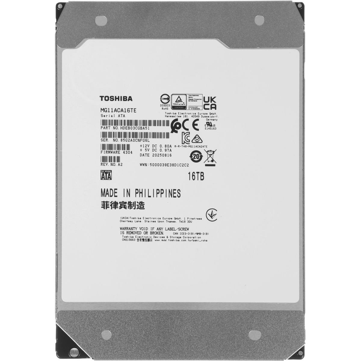 Жесткий диск Toshiba SATA-III 16TB MG11ACA16TE