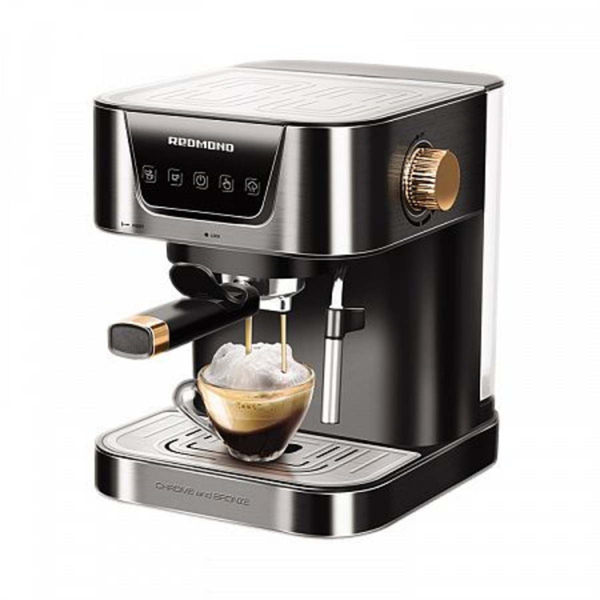 Кофеварка эспрессо Redmond RCM-CBM1514 (Цвет: Black / Silver)