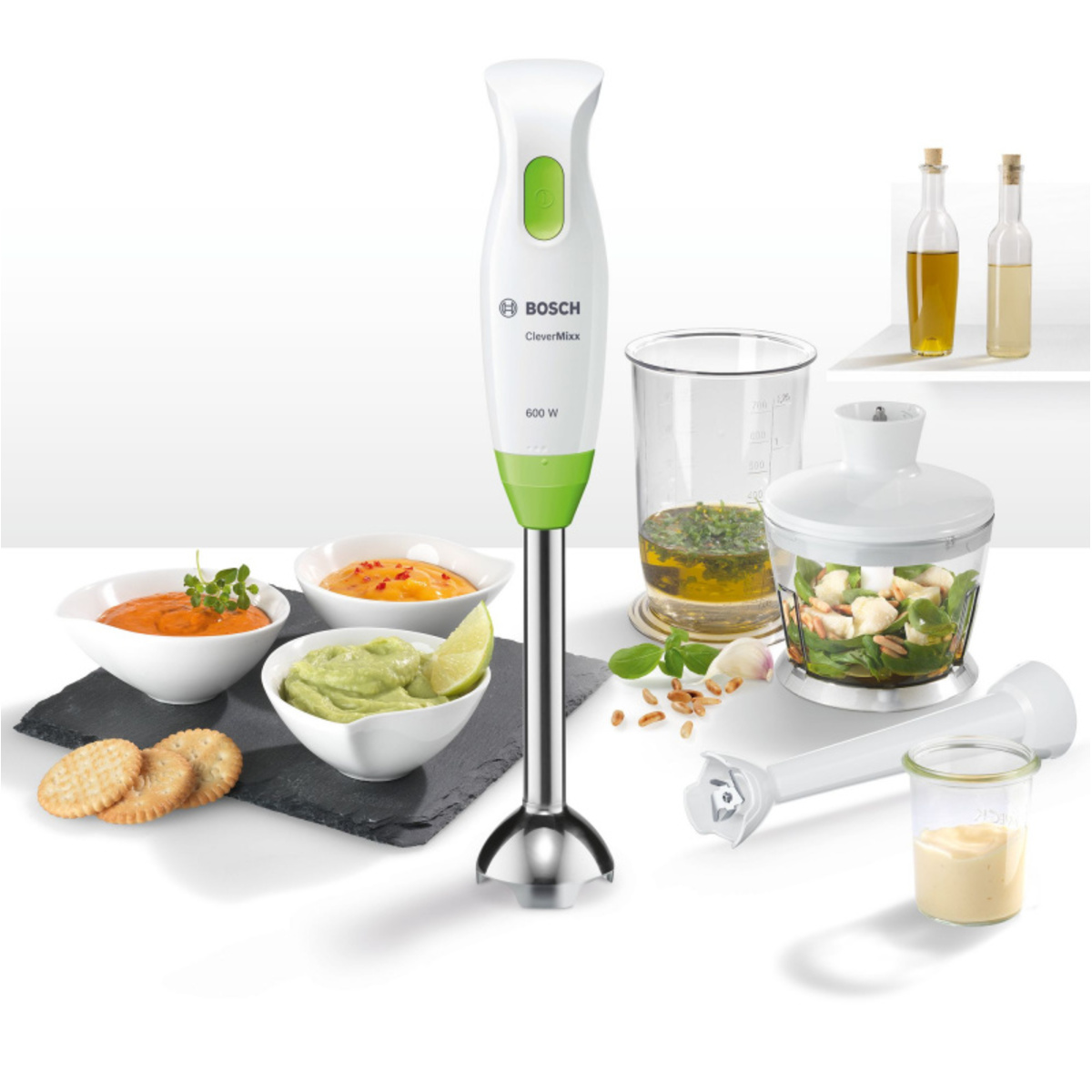 Блендер погружной Bosch CleverMixx Dip & Dressing MSM2623G (Цвет: White / Green)