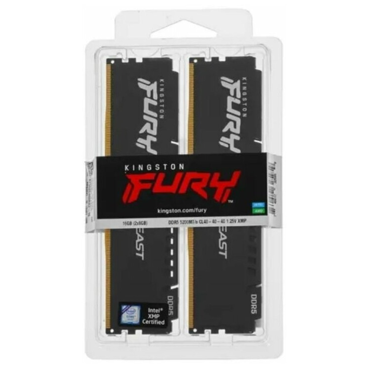 Память Kingston Fury Beast DDR5 16Gb (2х8) KF552C40BBK2-16