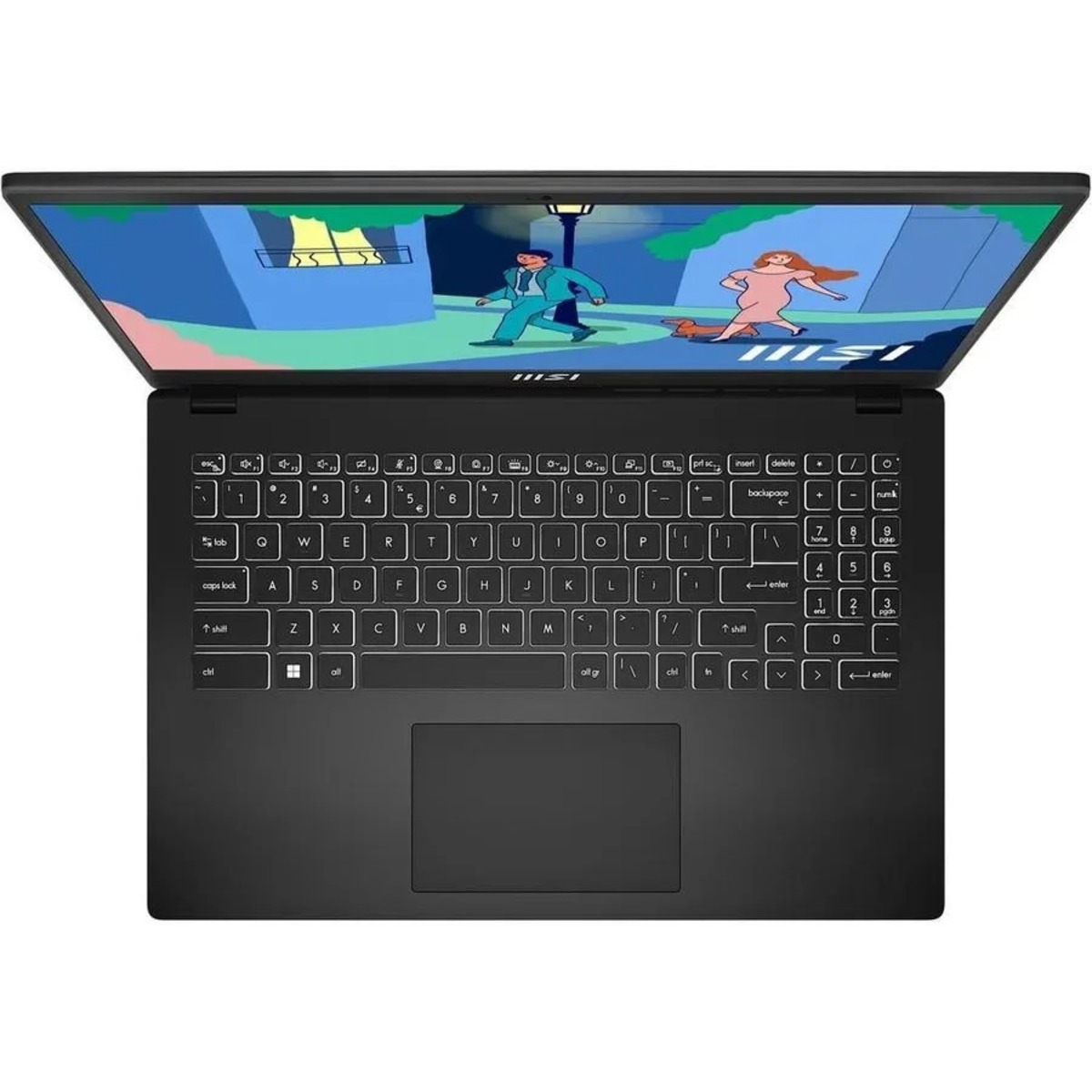 Ноутбук MSI Modern 15 B12HW-002XRU Core i5 1235U 8Gb SSD512Gb Intel Arc A370M 4Gb 15.6 IPS FHD (1920x1080) Free DOS black WiFi BT Cam
