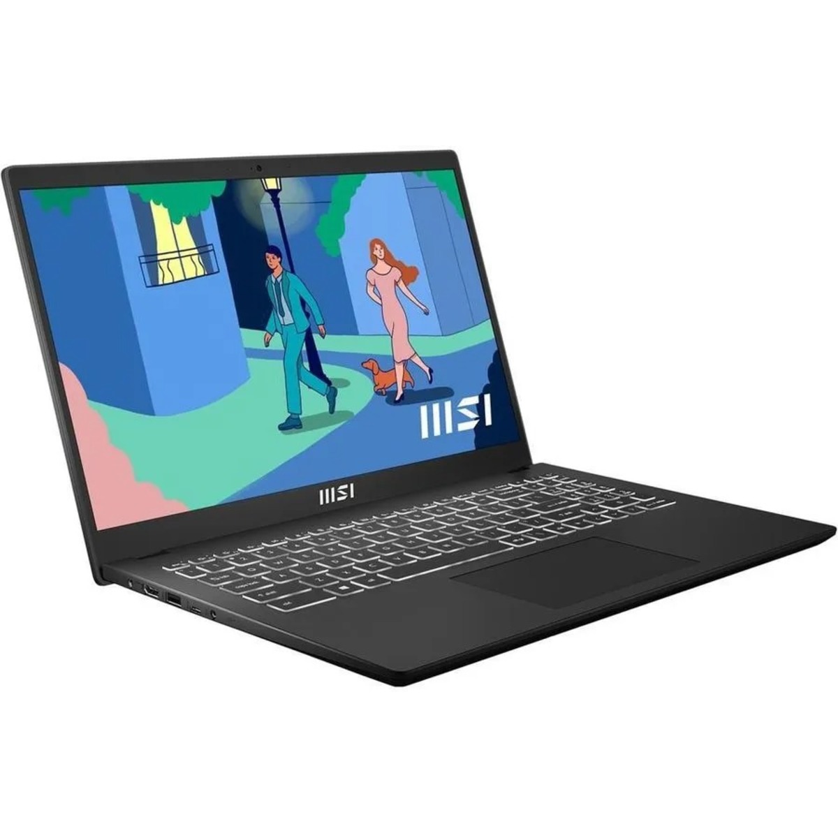 Ноутбук MSI Modern 15 B12HW-002XRU Core i5 1235U 8Gb SSD512Gb Intel Arc A370M 4Gb 15.6 IPS FHD (1920x1080) Free DOS black WiFi BT Cam