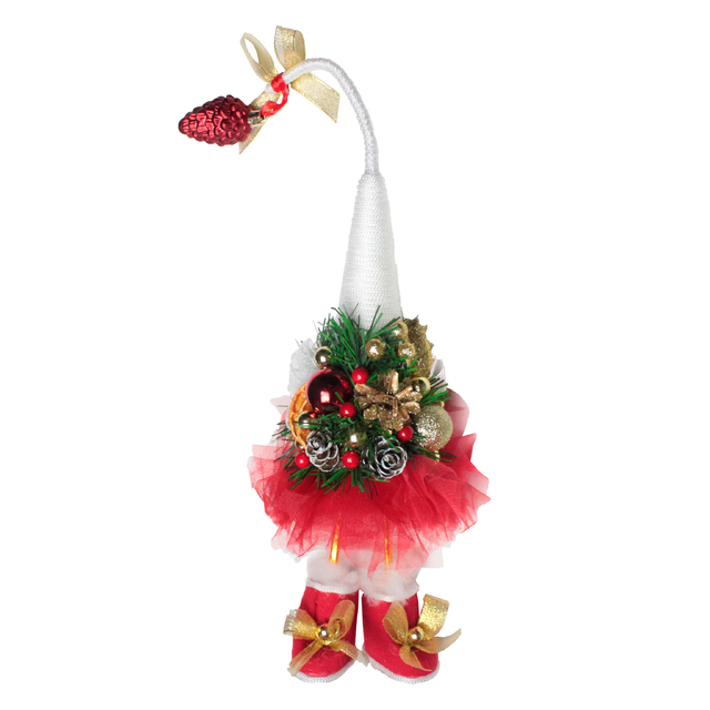 Новогодняя игрушка Ёлочка-топотушка (Цвет: White / Red)