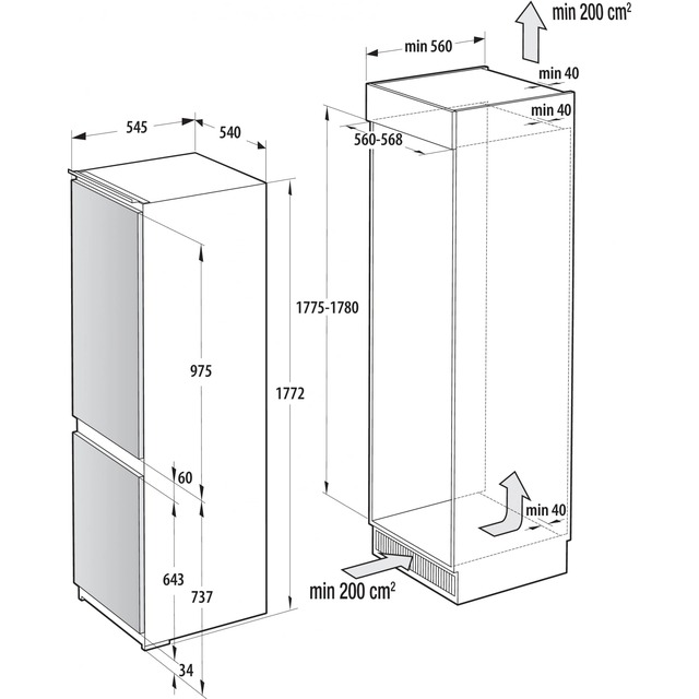 Холодильник Gorenje NRKI517141, белый