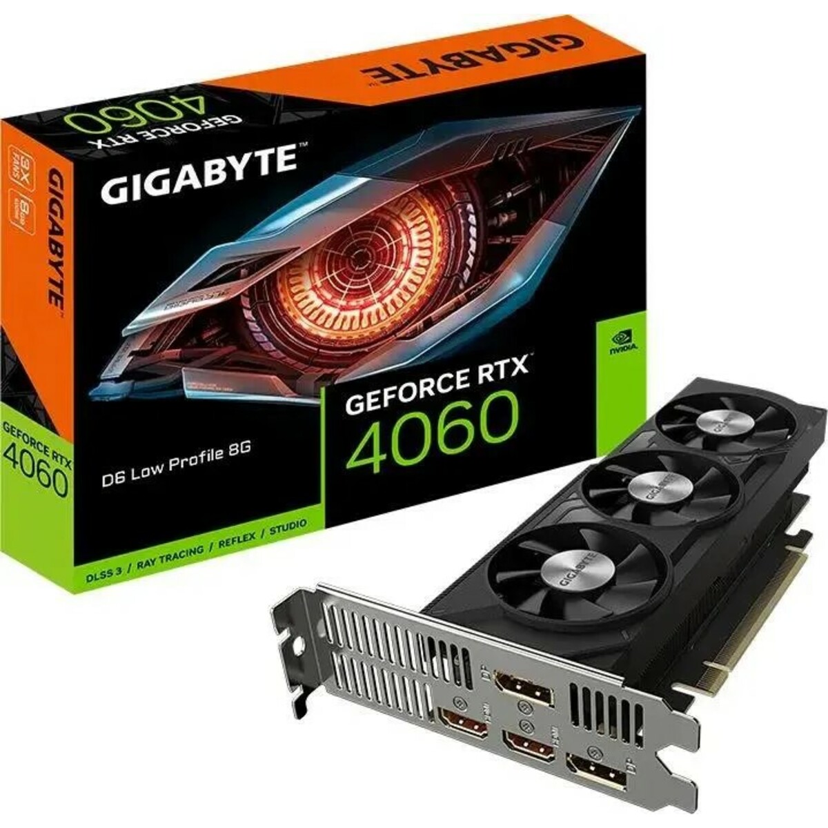 Видеокарта GIGABYTE GeForce RTX 4060 D6 Low Profile 8G (GV-N4060D6-8GL)