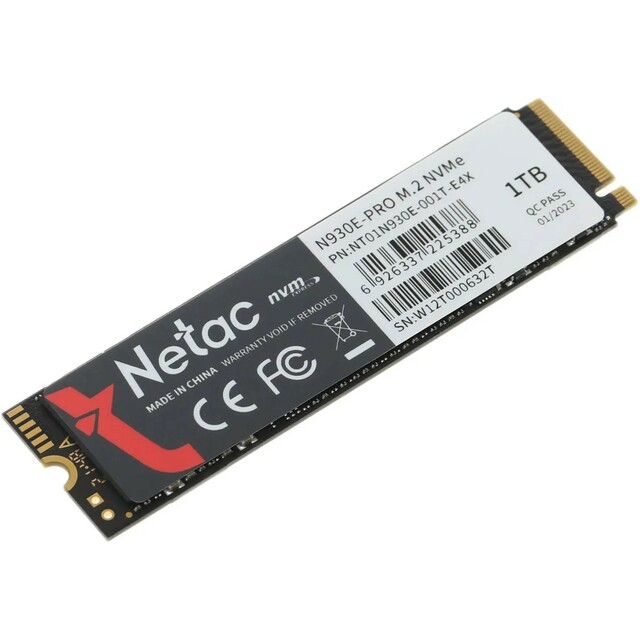 Накопитель SSD Netac PCI-E 3.0 x4 1Tb NT01N930E-001T-E4X Накопитель SSD Netac PCI-E 3.0 x4 1Tb NT01N930E-001T-E4X
