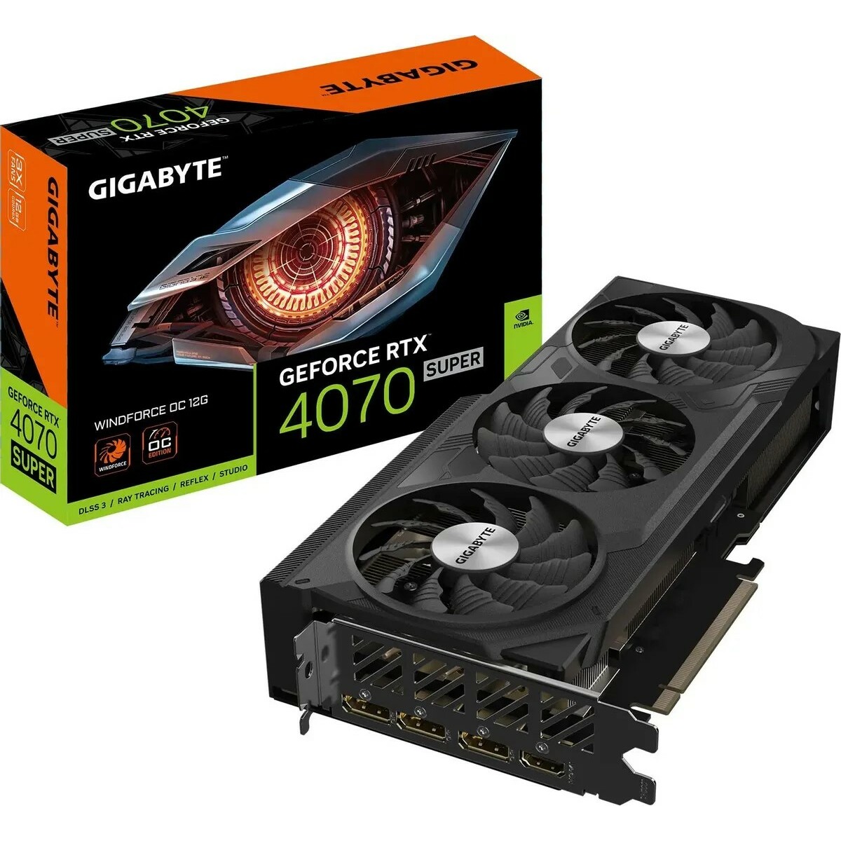 Видеокарта GIGABYTE GeForce RTX 4070 Super WINDFORCE OC 12G (GV-N407SWF3OC-12GD)