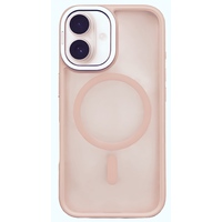Чехол-накладка Comma Joy Elegant Metal Bracket Magnetic Case для iPhone 16 Plus (Цвет: Pink)