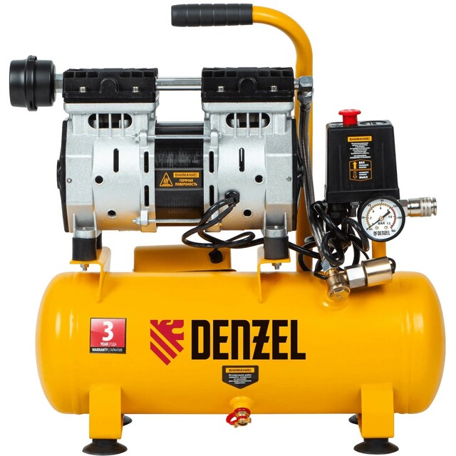 Компрессор поршневой Denzel DLS650/10 (Цвет: Yellow)