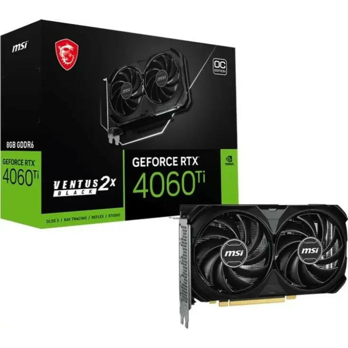 Видеокарта MSI GeForce RTX 4060 Ti 8G VENTUS 2X BLACK E1 OC 