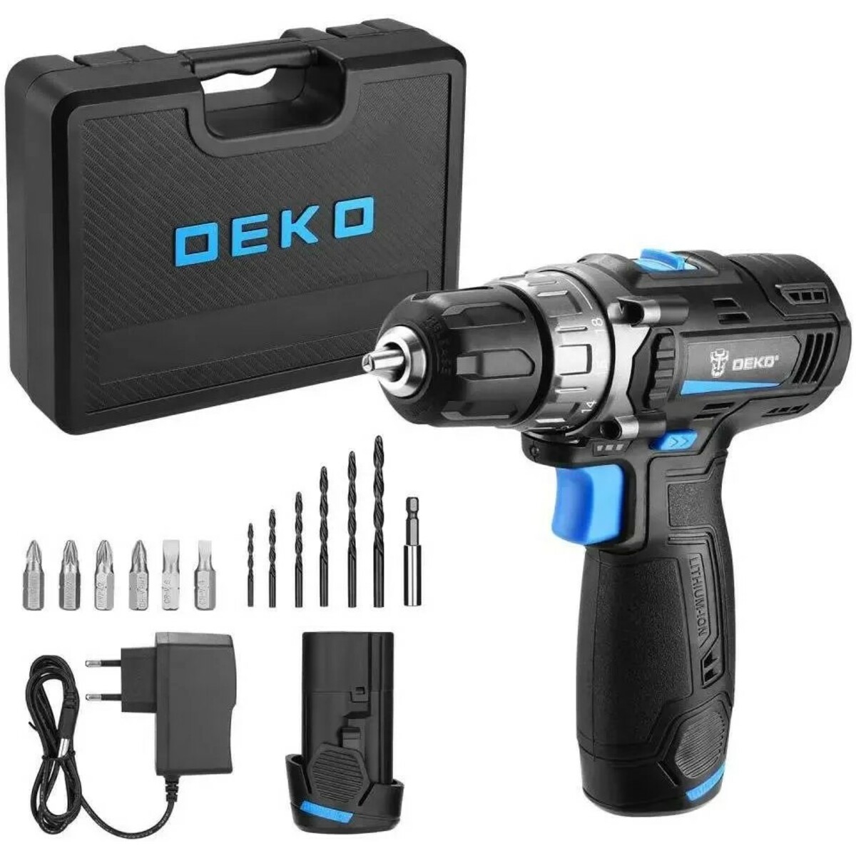 Дрель-шуруповерт Deko DKCD12V PRO (Цвет: Black/Blue)