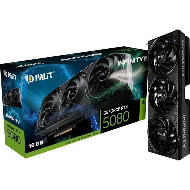 Видеокарта Palit GeForce RTX 5080 INFINITY 3 16Gb (NE75080019T2-GB2035S) Видеокарта Palit GeForce RTX 5080 INFINITY 3 16Gb (NE75080019T2-GB2035S)