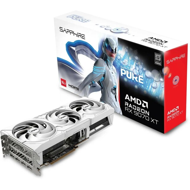 Видеокарта Sapphire Radeon RX 9070XT PURE OC 16Gb (11348-02-20G)