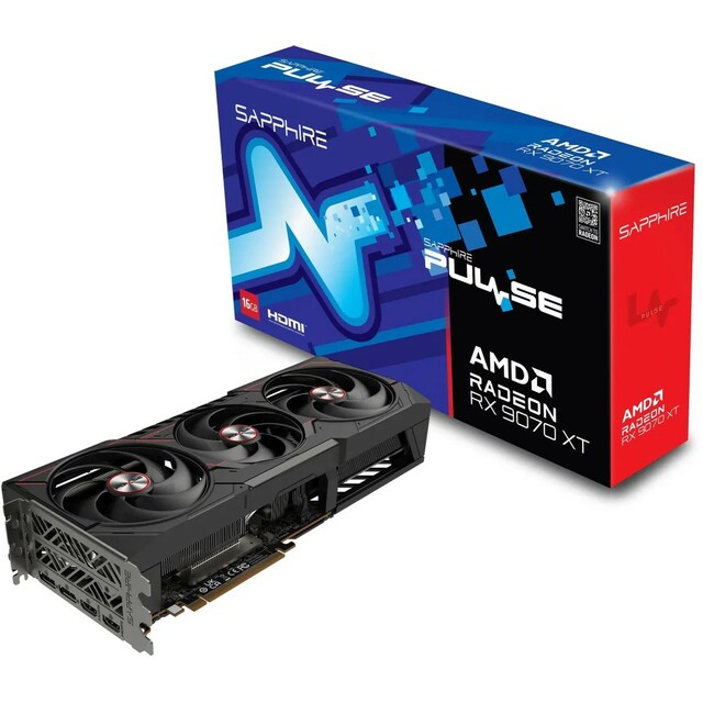 Видеокарта Sapphire Radeon RX 9070 XT PULSE 16Gb (11348-03-20G)